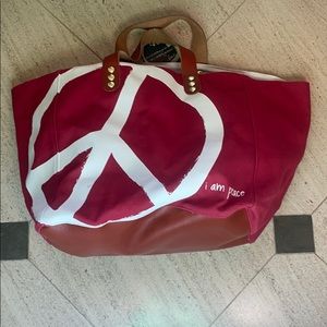 Peaceloveworld large canvas tote bag
